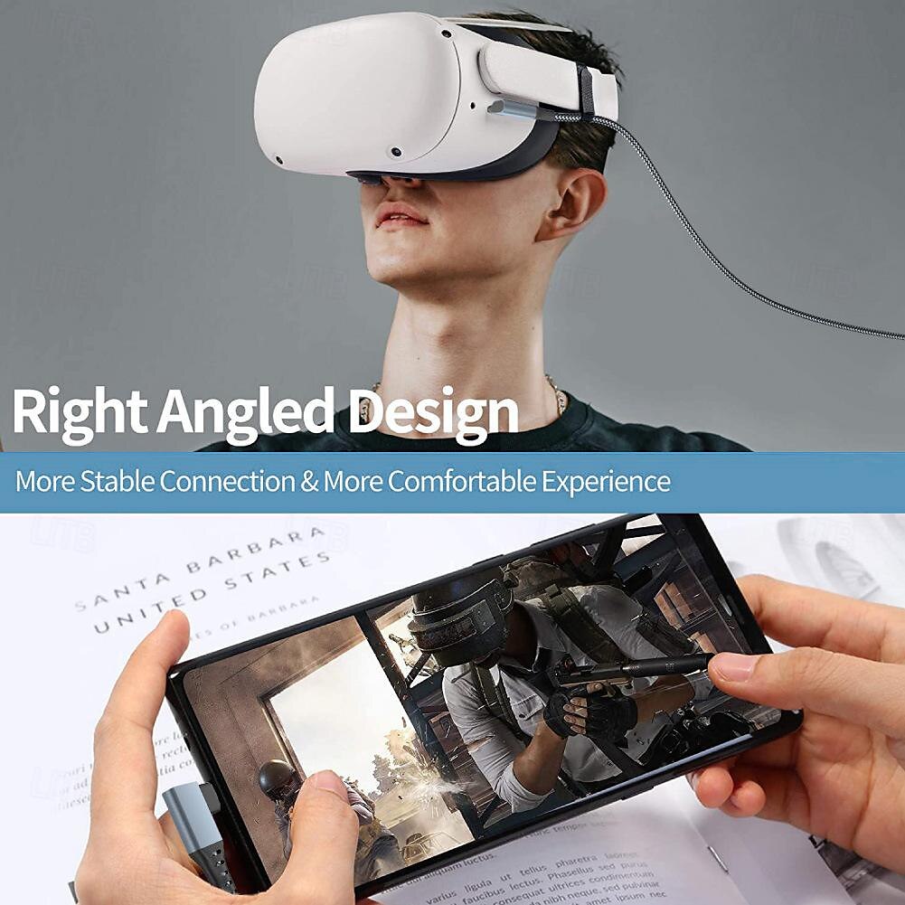 2025年 Oculus Quest2 リンク ケーブル コンピューター VR ゲーム コンソール VR グラス USB から Type-C 接続ケーブル コレクション – $17.99 –P4