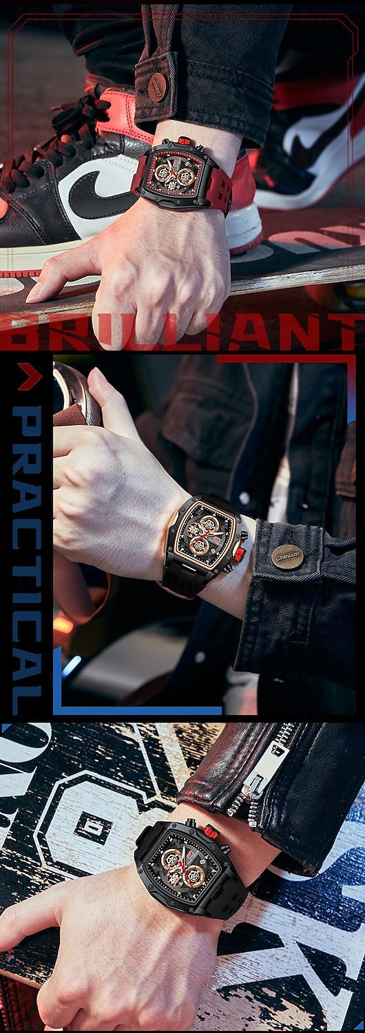MINI FOCUS Men Quartz Watch Outdoor Fashion Casual Wristwatch Luminous Calendar Waterproof Decoration Silicone Gel Watch 2025 - $35.99 –P12
