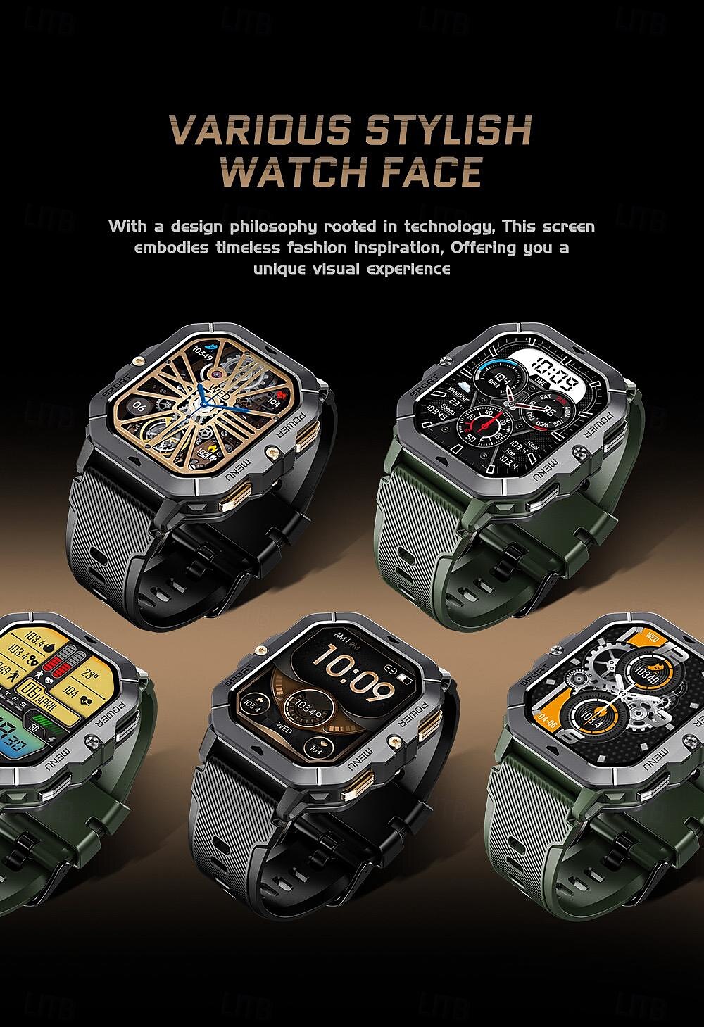 696 C28 Smart Watch 2.02 inch Smart Band Fitness Bracelet Bluetooth Pedometer Call Reminder Sleep Tracker Compatible with Android iOS Men Hands-Free Calls Message Reminder IP 67 42mm Watch Case 2025 - $52.99 –P17