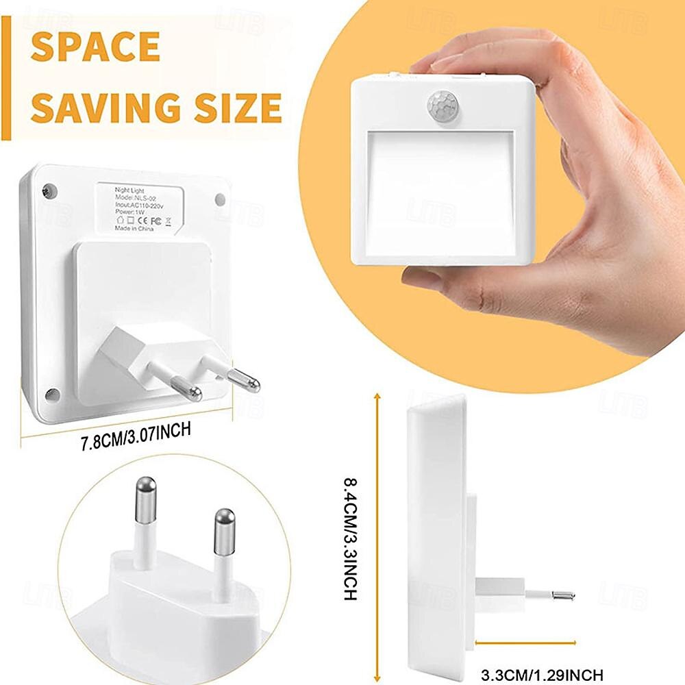 LED Night Light Smart Motion Sensor Dimmable Emergency Lamp White Warm Lamp Bedroom Living Room Study Bedside Kitchen Light 2025 - $18.49 –P1