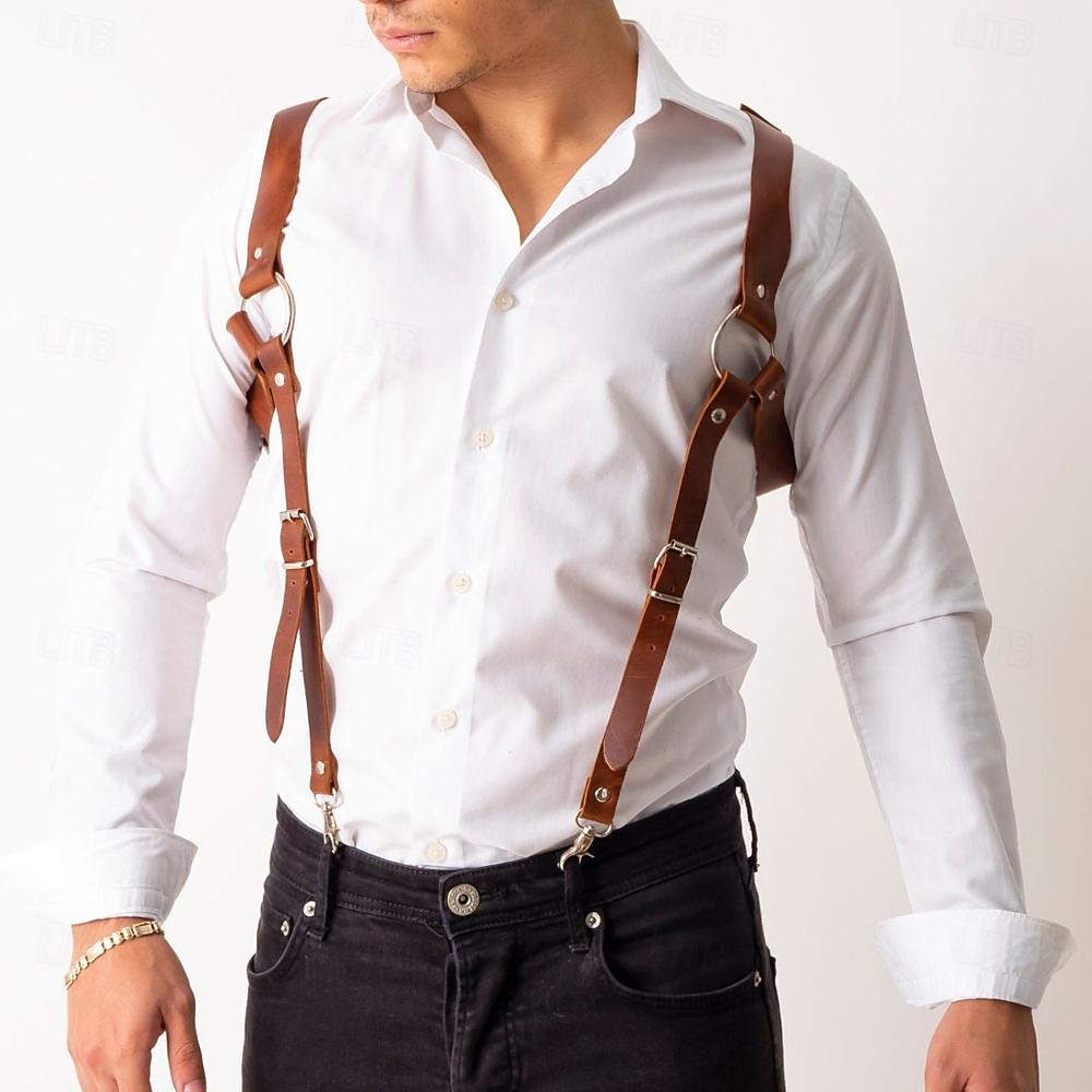 Retro Vintage Medieval Renaissance Armor Chest Harness Viking Fancy Dress Men's Halloween Carnival Masquerade Party Renaissance Fair LARP Adults Suspenders 2026 - $17.49 –P6