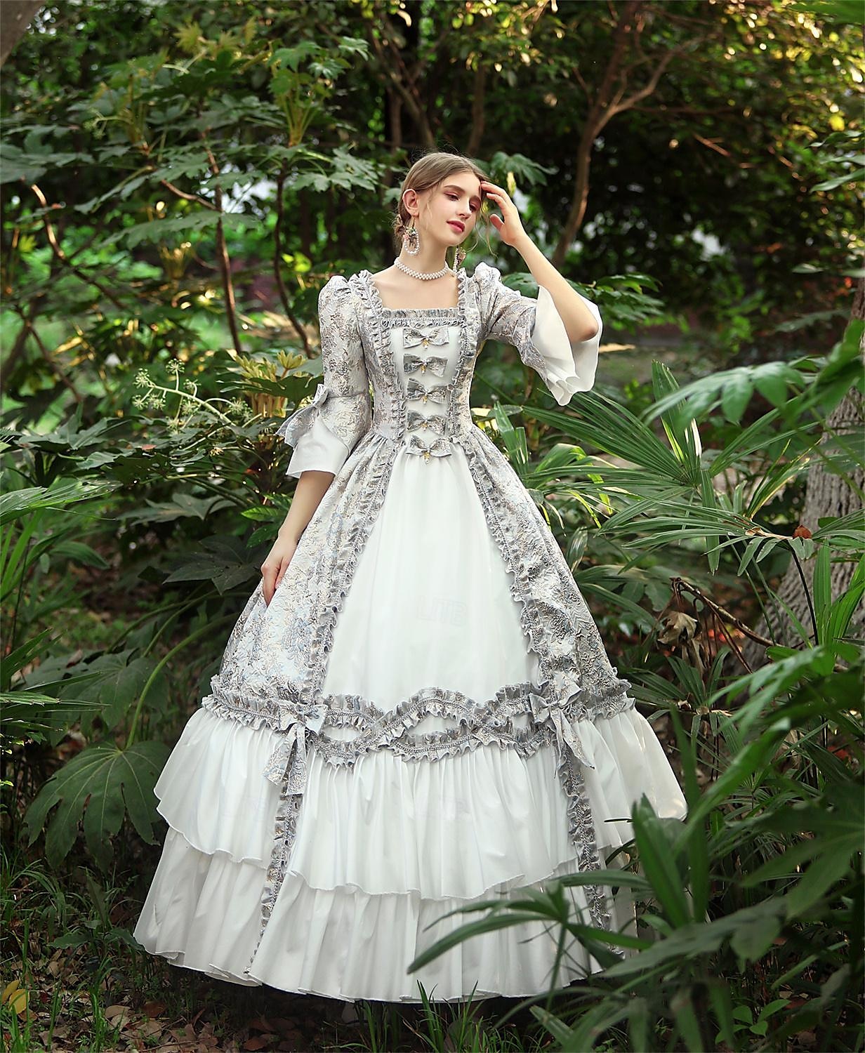 Viktoria Tarzı Retro Středověké Šaty Kostým na Večírek Plesové šaty Princeznovské Shakespeare Květiny Plesové šaty Dámské předvečer Všech svatých Karneval Valentýna Párty Večerní oslava Podium Dospělé 2025 - $181.99 –P5