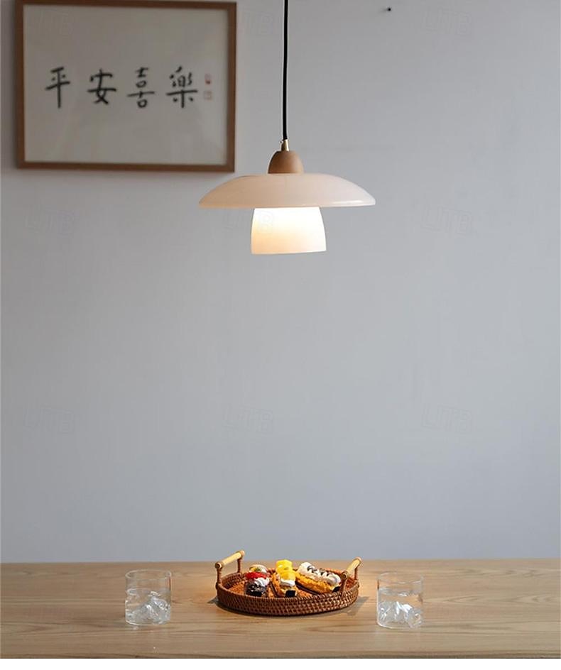led pendel lys kjøkkenøy pendel 1-lys 28 cm enkelt design glass tremalt finish moderne nordisk stil soverom spisestue 110-240v 2025 - $279.99 –P2