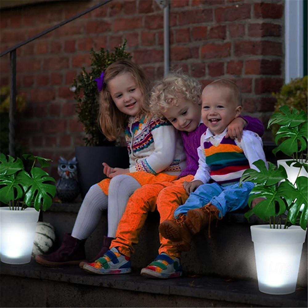 led solární květináč světla květ světlo hrnec, terasová světla zahradní osvětlení vánoční dekorace výzdoba dvorku zahradní dekorace 2025 - $42.99 –P7