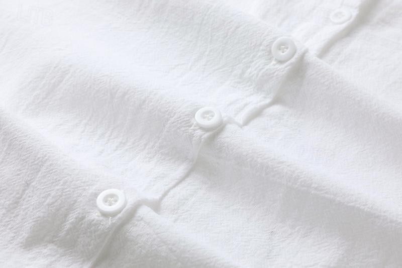 Mujer Negro Blanco Azul Piscina Verano Primavera Mini vestido Vestidos de lino y algodón Vestido de Camisa Vestido de algodón blanco Vacaciones Básico Moderno Diario Fin de semana Holgado Plano 2025 - $22.99 –P6
