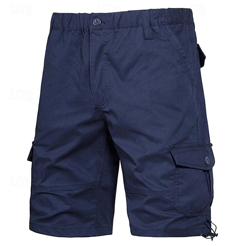 Herre Cargoshorts Shorts Casual shorts Multi lomme Rett ben عادي Komfort Myk Knelengde utendørs Avslappet Daglig Mote Gatemote Navyblå Grønn Mikroelastisk 2025 - $30.99 -P5