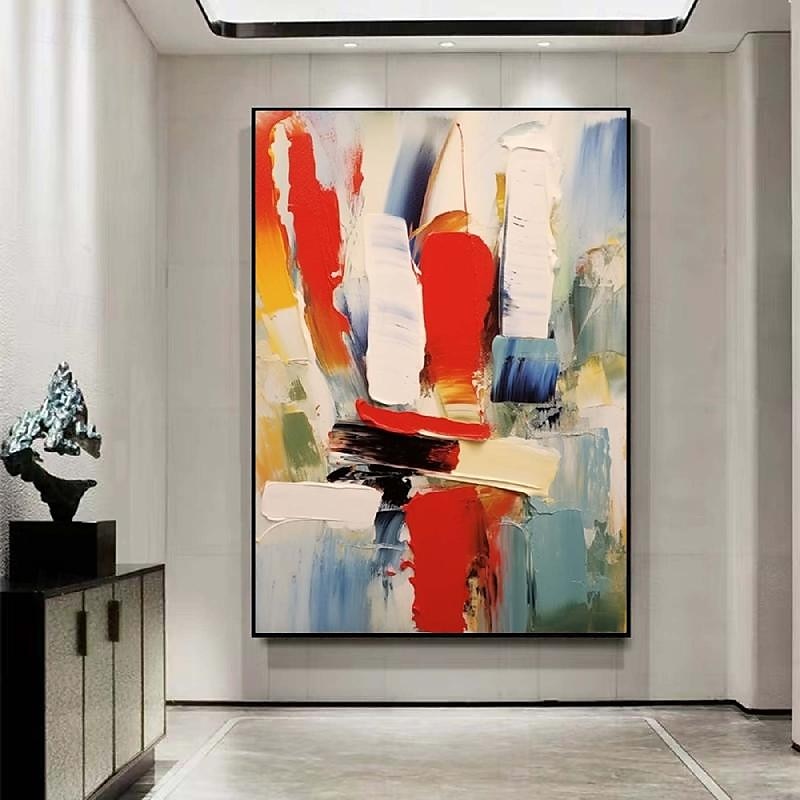 rot orange großes Gemälde handgemaltes Palettenmesser abstraktes Gemälde Farben abstrakte Wandkunst moderne abstrakte Leinwand große Leinwandkunst Acrylgemälde für Wanddekoration Bild 2025 - $125.99 –P5
