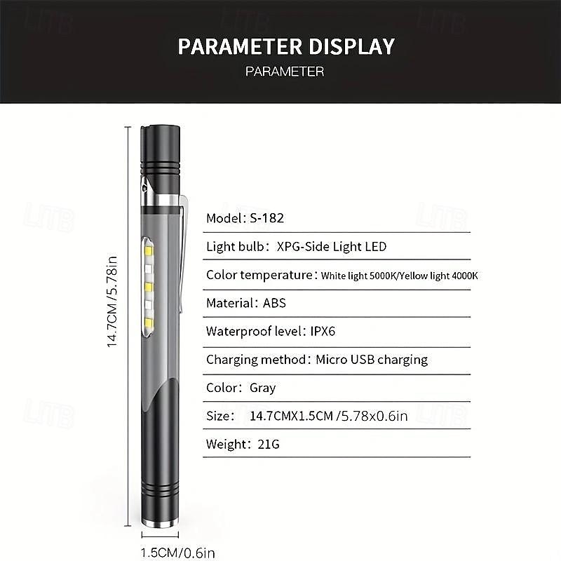 Мини-медицинский фонарик-ручка type-c с зарядкой через USB, встроенный аккумулятор, медицинский фонарик, портативная медицинская ручка-лампа, светодиодная лампа xpg 2025 - $17.49 –P1