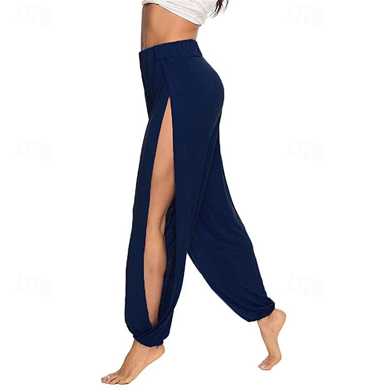 Women's EU / US Size Active Baggy Pants Harem Pants Hippie Buddha Pants Full Length High Waist Solid Colored Hole Moisture Wicking Soft Comfortable Sport Casual Daily anthracite Summer All Seasons 2025 - $17.99 –P6
