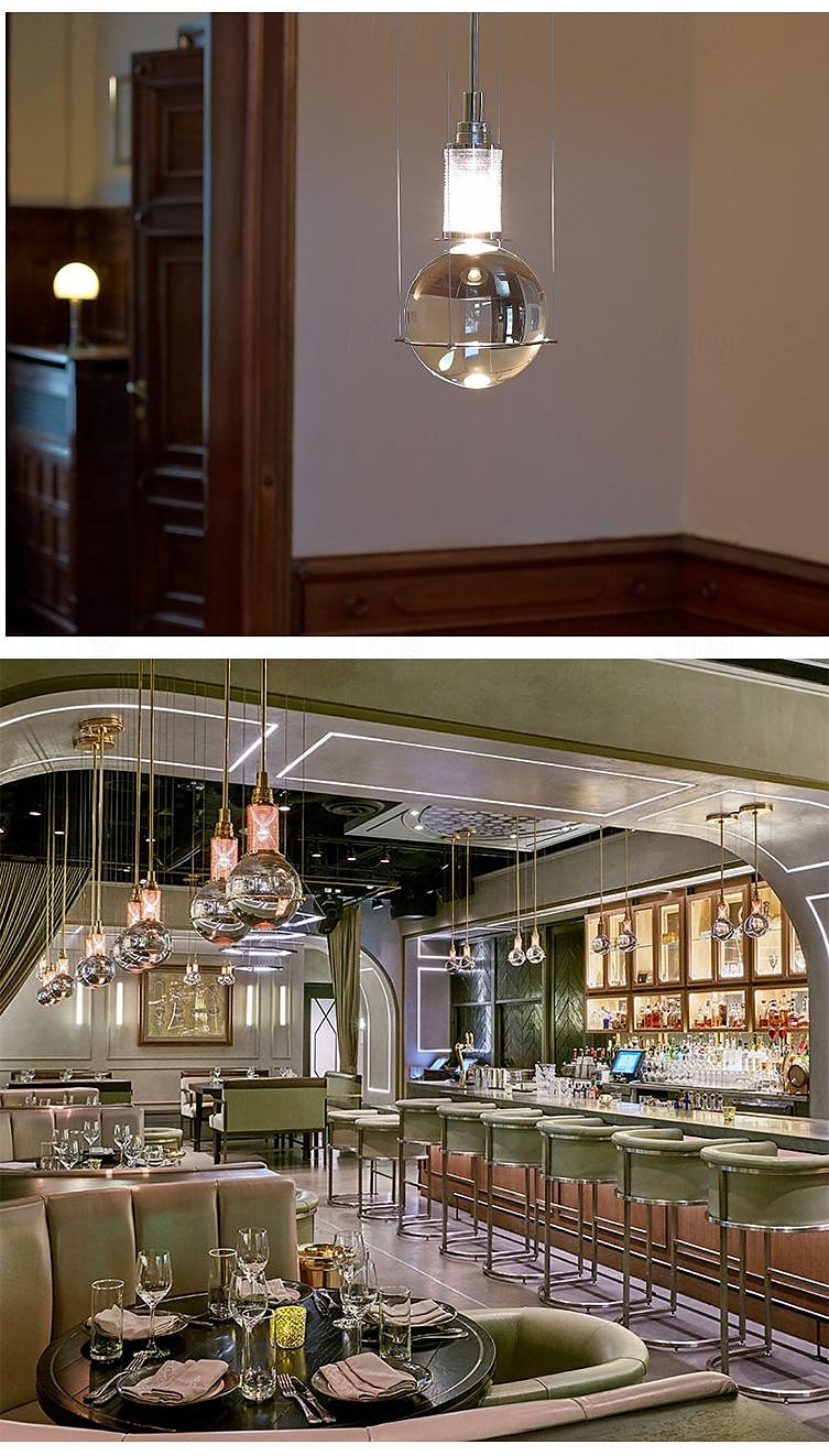 LED Pendant Light Glass Ball 1-Light 15 cm Suspension Luminaire Modern Minimalist Creative Personality Meteor Shower Pendant Lamp Bedroom Dining Room 110-240V 2025 - $279.99 –P6