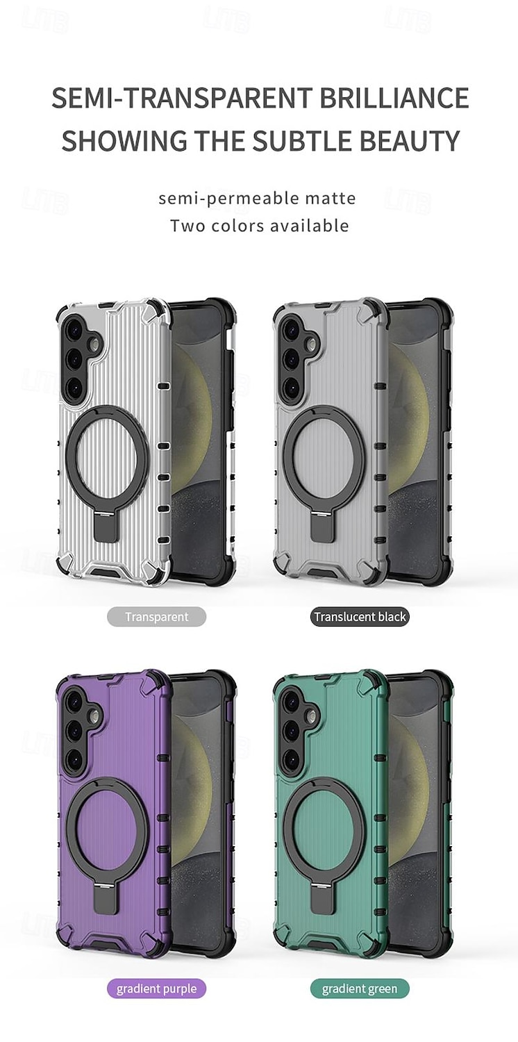 Phone Case For Samsung Galaxy S24 Ultra Plus S23 Ultra Plus A55 A35 A25 A15 5G A54 A34 A14 A13 S25 Ultra Back Cover with Stand Holder Support Wireless Charging Shockproof TPU PC 2025 - $18.99 –P14
