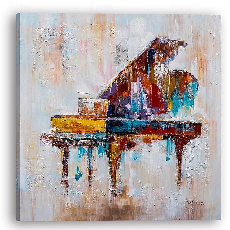 piano olieverf handgeschilderde abstracte kunst geheugen rood piano schilderij muur kunst schilderij stilleven olieverf voor woonkamer slaapkamer ingang gewikkeld canvas klaar om schilderijen op te 2026 - $98.99 –P1