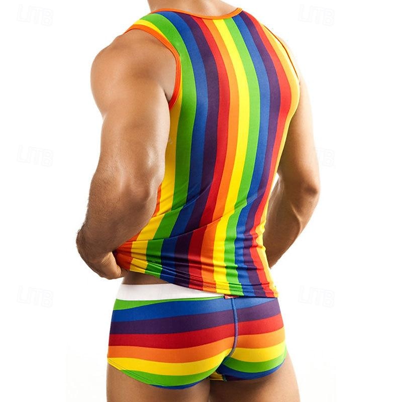 LGBT LGBTQ Duhová Karnevalový kostým Pyžama Dospělé Pánské Gay Pride Parade Měsíc hrdosti Plesová maškaráda Jednoduchý karnevalový kostým 2025 - $27.99 –P2