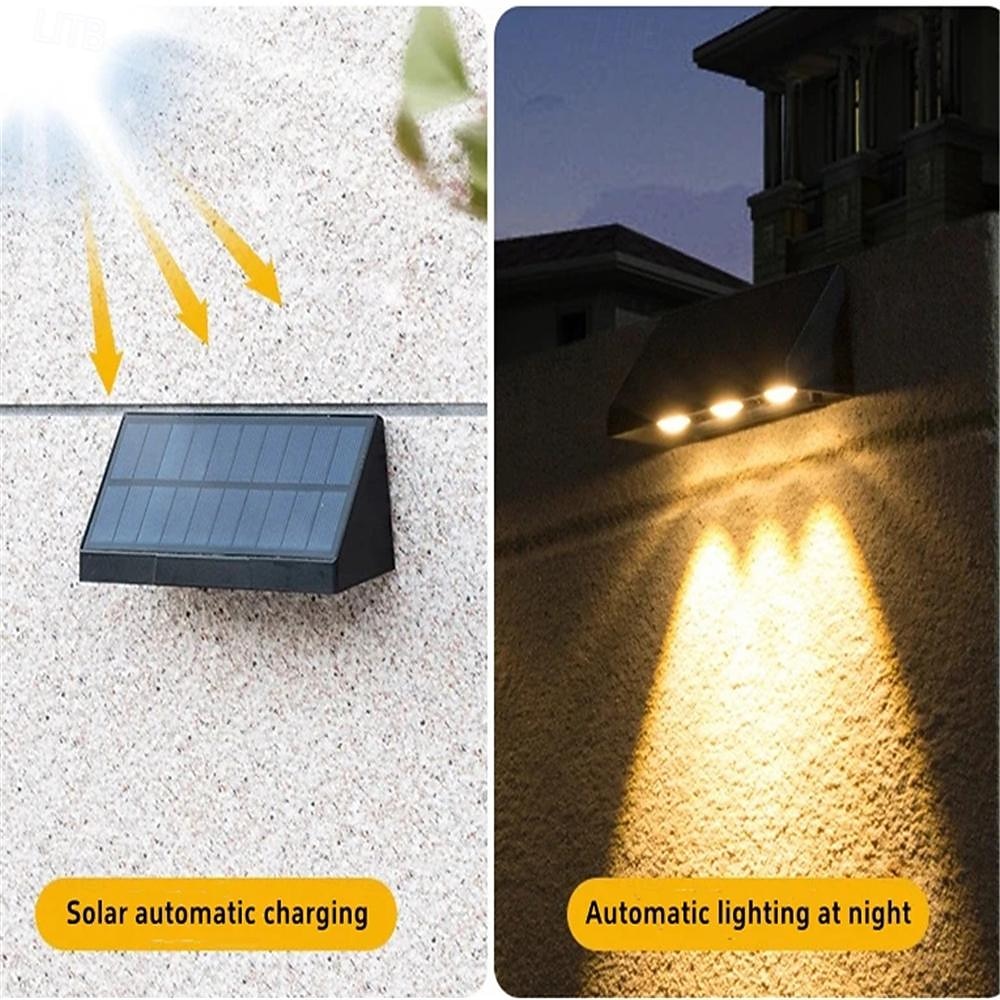 Modern Minimalist Solar Wall Washing Light, Sloar Step Stair Light Waterproof Courtyard Deck Light Garden Exterior Wall Outdoor Decor Solar Fence Lamp Garden courtyard lighting 1PC 2026 - $19.49 –P9