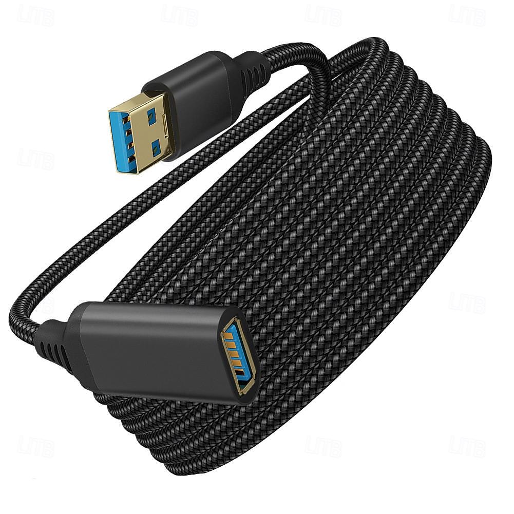 2025年 ナイロン編組 USB 3.0 オス - メス 高速伝送データ ケーブル コンピューター ハード ドライブ カメラ プリンター 延長ケーブル  コレクション – $15.99 –P13