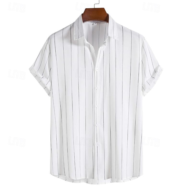 Homme Chemise Chemise d'été Chemise Décontractée Chemise de Plage Chemise Boutonnée Chemises à rayures Noir Blanche Vert Manche Courte Rayures Col Rabattu Vêtements de rue Vacances Vêtement Tenue de 2026 ? $23.99 –P6