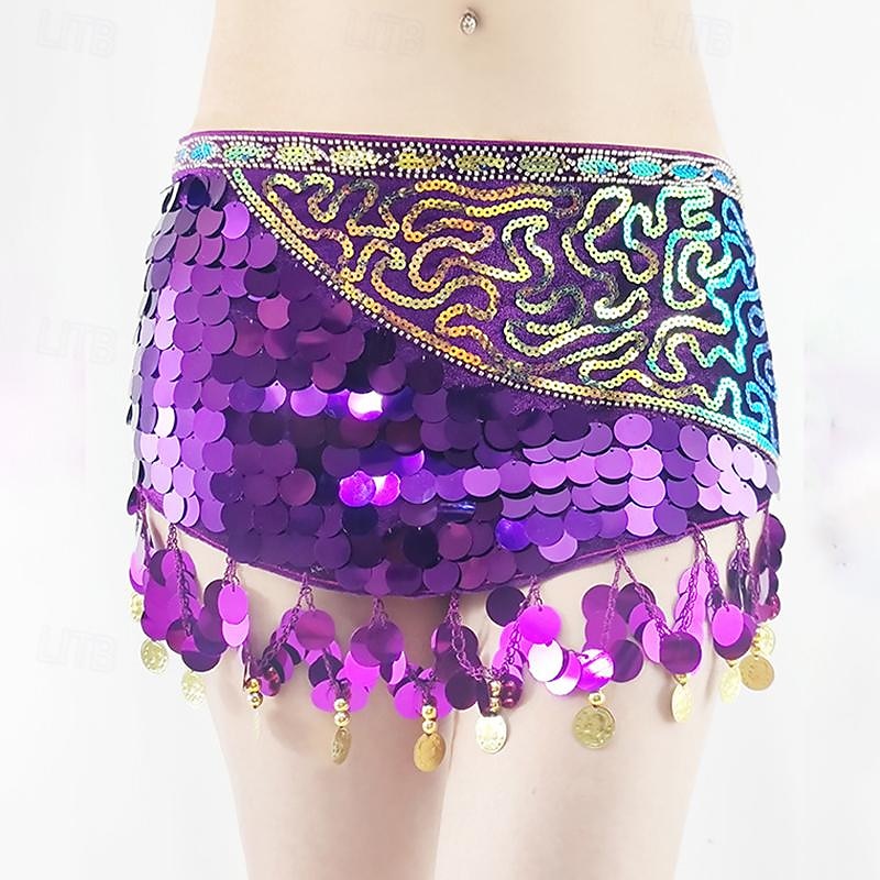 Belly Dance Belt Splicing Sequins Women's Performance Training Sleeveless High Polyester 2025 - $29.99 –P2