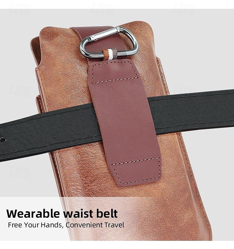 Men Cellphone Loop Holster Case Belt Waist Bag Props PU Leather Purse Phone Wallet Vintage Belt Mobile Phone Protective Sheath 2026 - $18.99 –P6