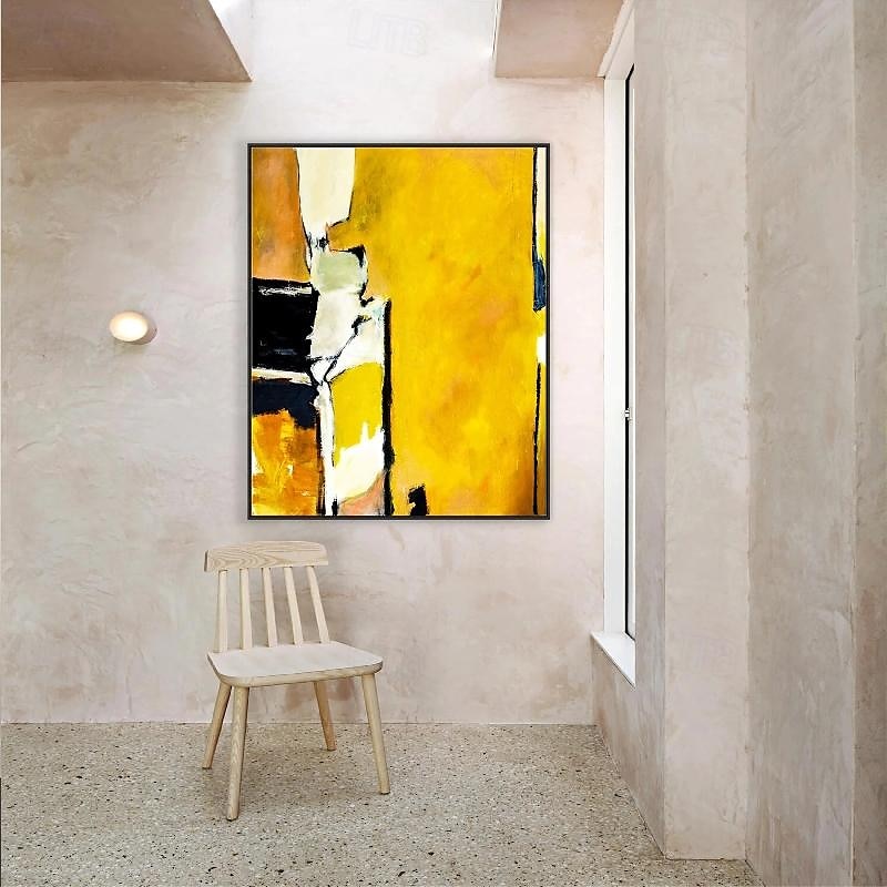 peinture abstraite jaune sur toile peinte à la main 3d peinture à l'huile abstraite texturée art mural fait à la main peinture boho peinture d'art sur toile moderne pour la décoration de salon décor à de 2025 ? $125.99 –P2