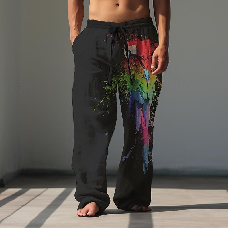 Per uomo Animale Uccello Pantaloni di Lino Pantaloni Larghi Misura del girovita medio Hawaiano Casual All'aperto Abbigliamento casual alla moda Elastico in vita Primavera & Autunno Autunno & Inverno del 2025 a $28.99 –P1