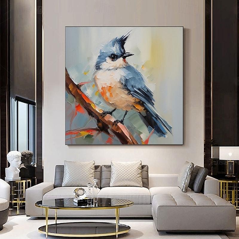 Handmade Abstract Deer Oil Painting on Canvas Textured Wall Art Animal Painting Textured Deer Painting Abstract Wall Art Textured Bird parrots oil painting for Wall Decor Gift 2025 - $108.99 –P8