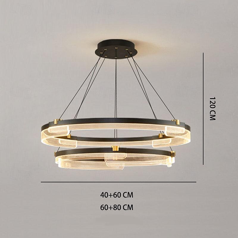 pandantiv led 1/2 lumina 40/60/80 cm forma sticla transparenta cu design elegant finisaje vopsite stil nordic modern 85-265v reglabil doar cu telecomanda 2025 - $1443.01 –P2
