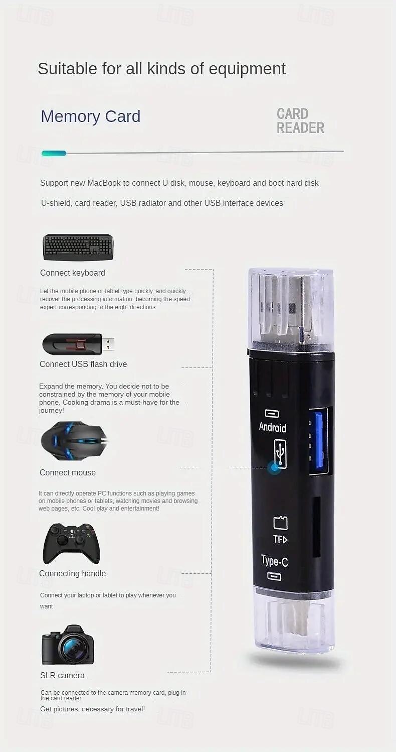 5-in-1 Card Reader OTG Android Multi-function TF Card Reader USB Multi-in-one 2025 - $12.99 –P2