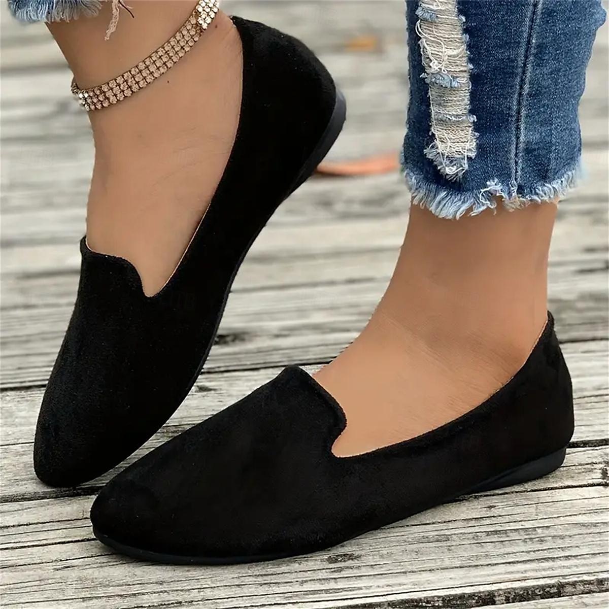 Mocasines sin cordones de ante amarillo para mujer: zapatos planos casuales cómodos para uso diario 2025 - $19.99 –P7
