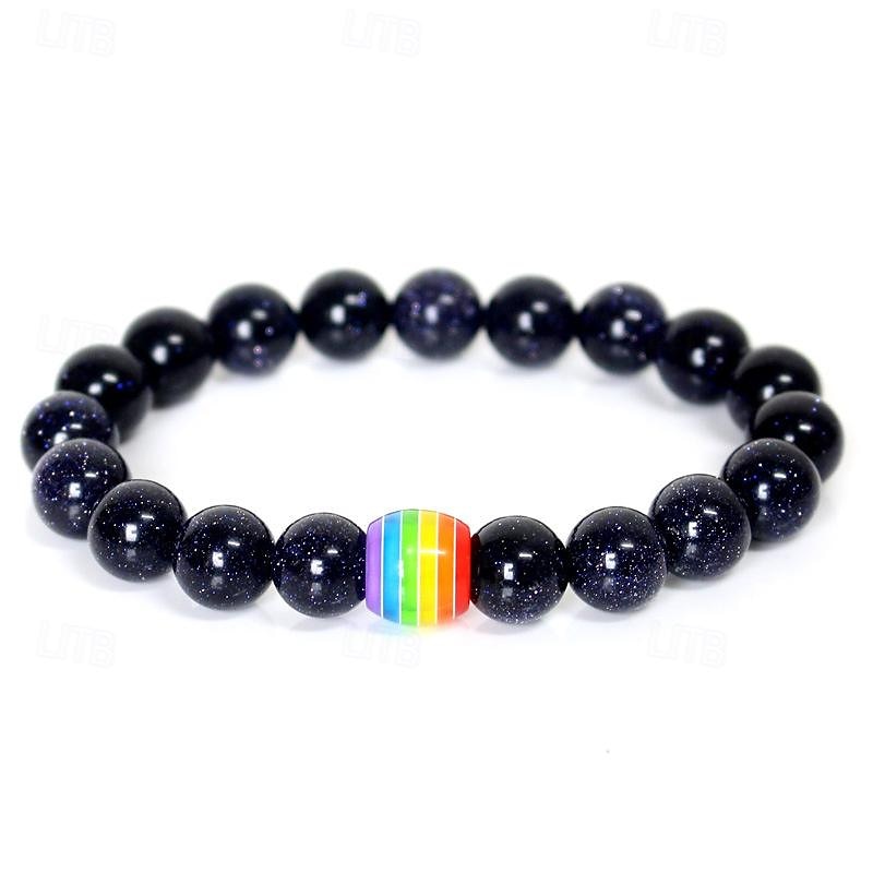 pulseira de arco-íris do orgulho pulseira gay pulseira de contas de pedra vulcão de 2025 por $17.99 –P8