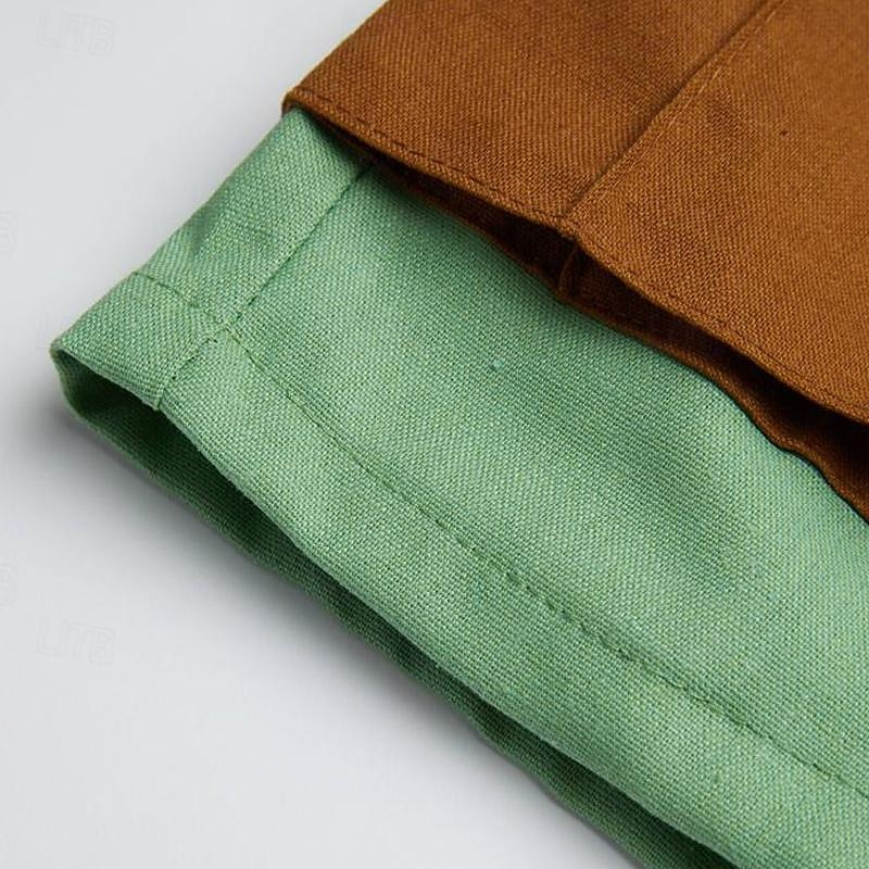 Herren Shorts Leinenshorts Sommershorts Patchwork Tasche Farbblock Komfort Atmungsaktiv Kurz Lässig Täglich Ferien Mode Designer Grün Khaki 2026 - $25.99 –P7