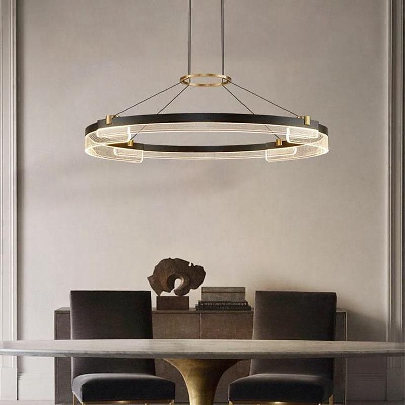 pandantiv led 1/2 lumina 40/60/80 cm forma sticla transparenta cu design elegant finisaje vopsite stil nordic modern 85-265v reglabil doar cu telecomanda 2025 - $1443.01 –P9