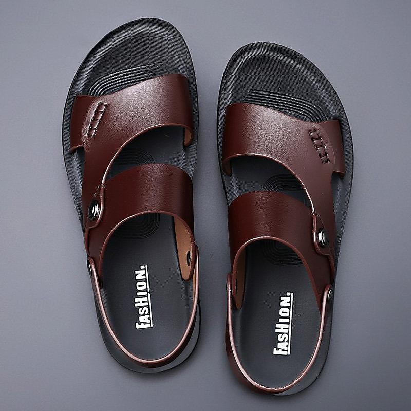 Miesten Sandaalit Nahka sandaalit Tohvelit ulkona Rantatossut Sporttiset sandaalit Vapaa-aika Rantatyyliä Päivittäin Nahka Hengittävä 2510 [khaki] 2510 [musta] 2510 [ruskea] Kesä Kevät 2025 - $46.99 –P2