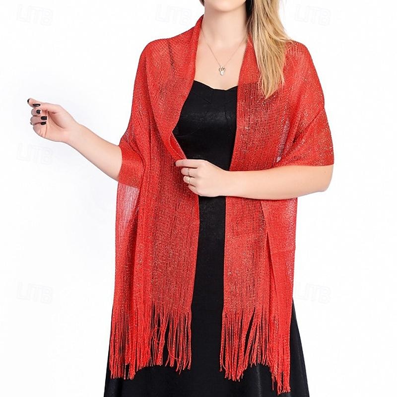 Women's Rectangle Scarf Street Daily Date Black Red Scarf Pure Color 2025 - $6.49 –P1