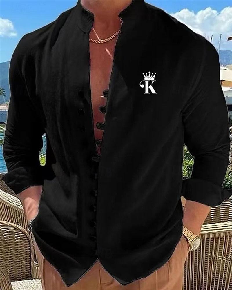 Per uomo Camicia Camicia con colletto cinese Camicia con colletto alla coreana Camicia Estiva Camicia casual Camicia con Bottoni Matrimoniale Vacanza Camicia hawaiana Nero Bianco Blu Cachi Manica del 2025 a $27.99 –P2