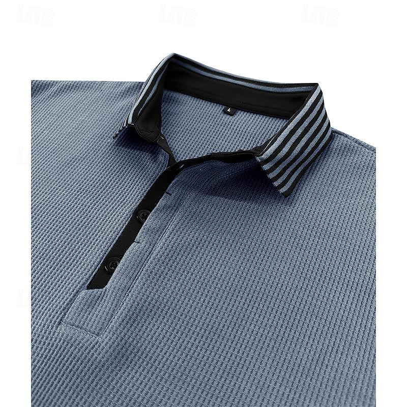 Per uomo Magliette Polo a Nido d'Ape Testurizzato Casuale Ferie Bavero Colletto Polo a Coste Manica Corta Moda Essenziale Semplice Bottoni Morbido Estate Primavera Vestibilità regolare Esercito verde del 2026 a $24.99 –P5