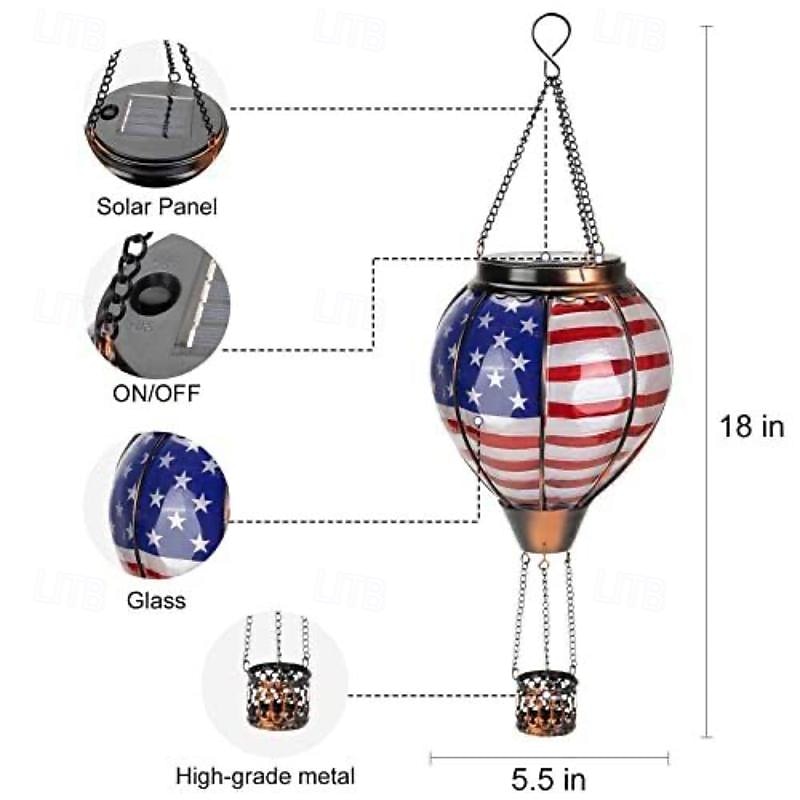 Linterna solar de globo aerostático, decoración navideña para exteriores, paisaje colorido para fiestas navideñas, resistente a la intemperie 2025 - $43.99 –P2