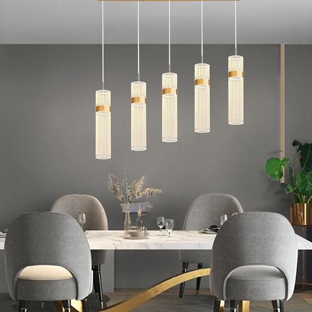 3 lumières 5 lumières 28 cm Conception unique Conception de l'île Lampe suspendue Acrylique Acrylique Plaqué Finitions Peintes Moderne Style nordique 85-265V de 2025 ? $313.29 –P1