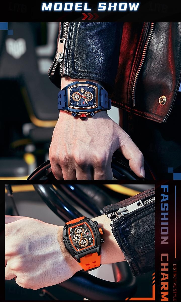 MINI FOCUS Men Quartz Watch Outdoor Fashion Casual Wristwatch Luminous Calendar Waterproof Decoration Silicone Gel Watch 2025 - $35.99 –P11