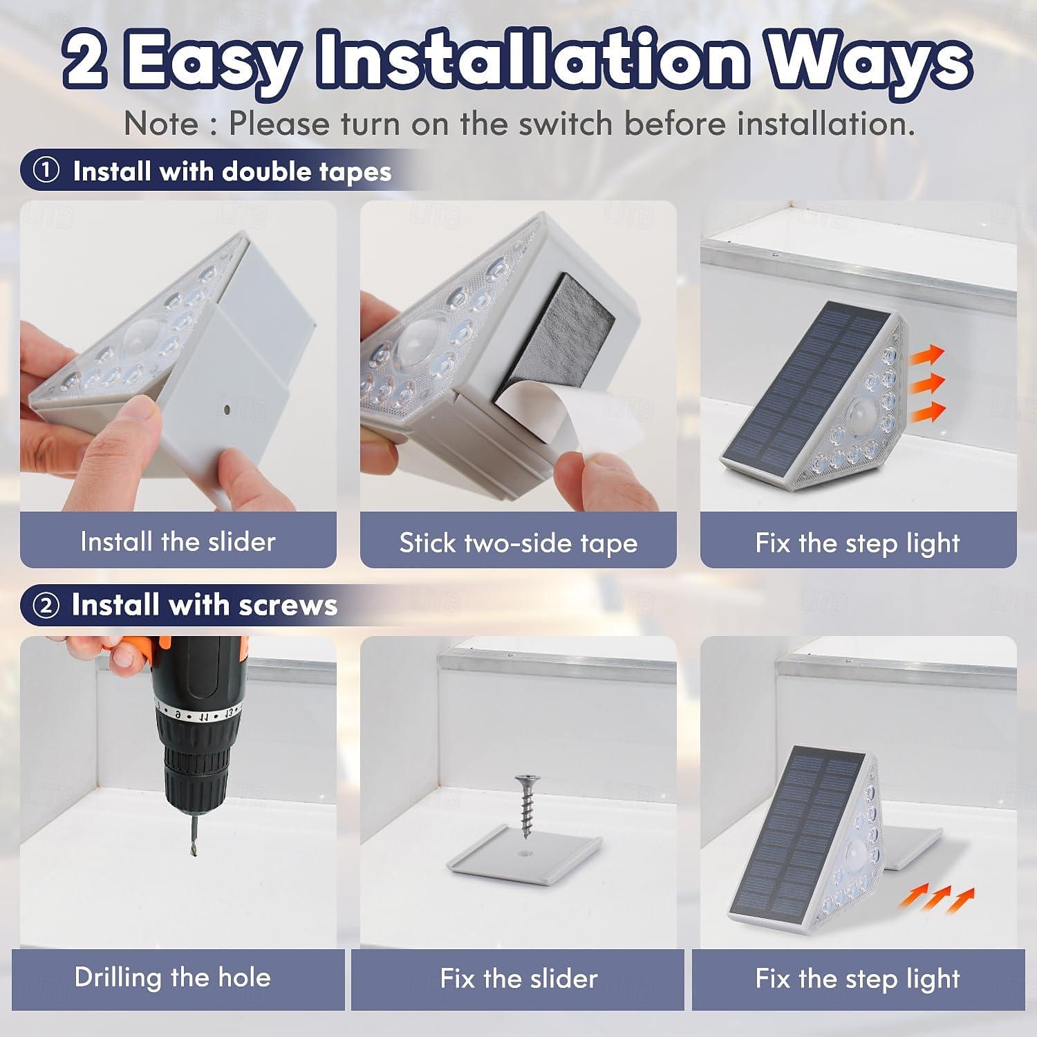 Motion Sensor Solar Stair Light Outdoor Waterproof Solar Step Light Super Bright LED Solar Fence Light for Porch Courtyard Deck Decor Lighting 2/4PCS 2026 - $45.99 –P8
