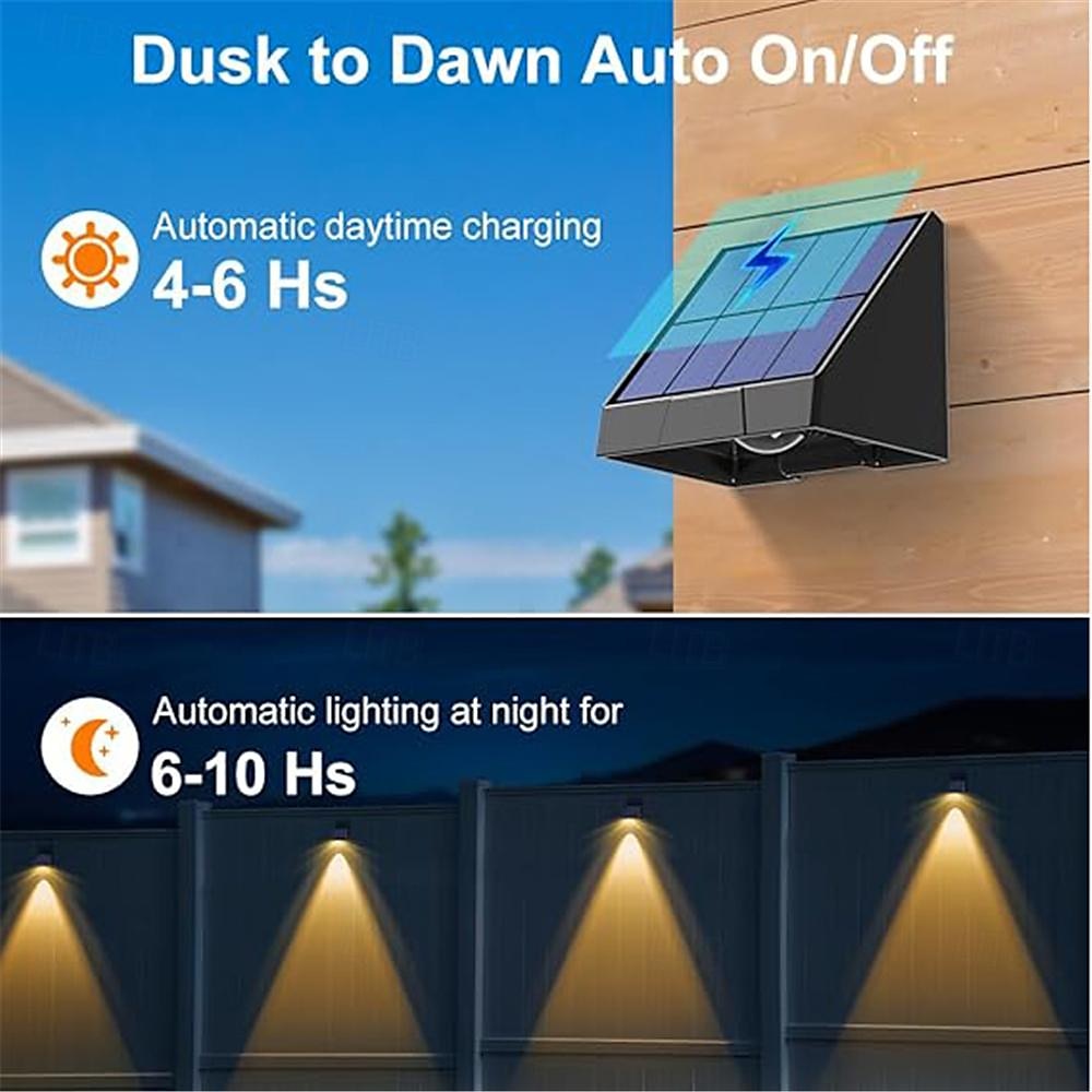 Modern Minimalist Solar Wall Washing Light, Sloar Step Stair Light Waterproof Courtyard Deck Light Garden Exterior Wall Outdoor Decor Solar Fence Lamp Garden courtyard lighting 1PC 2026 - $19.49 –P8