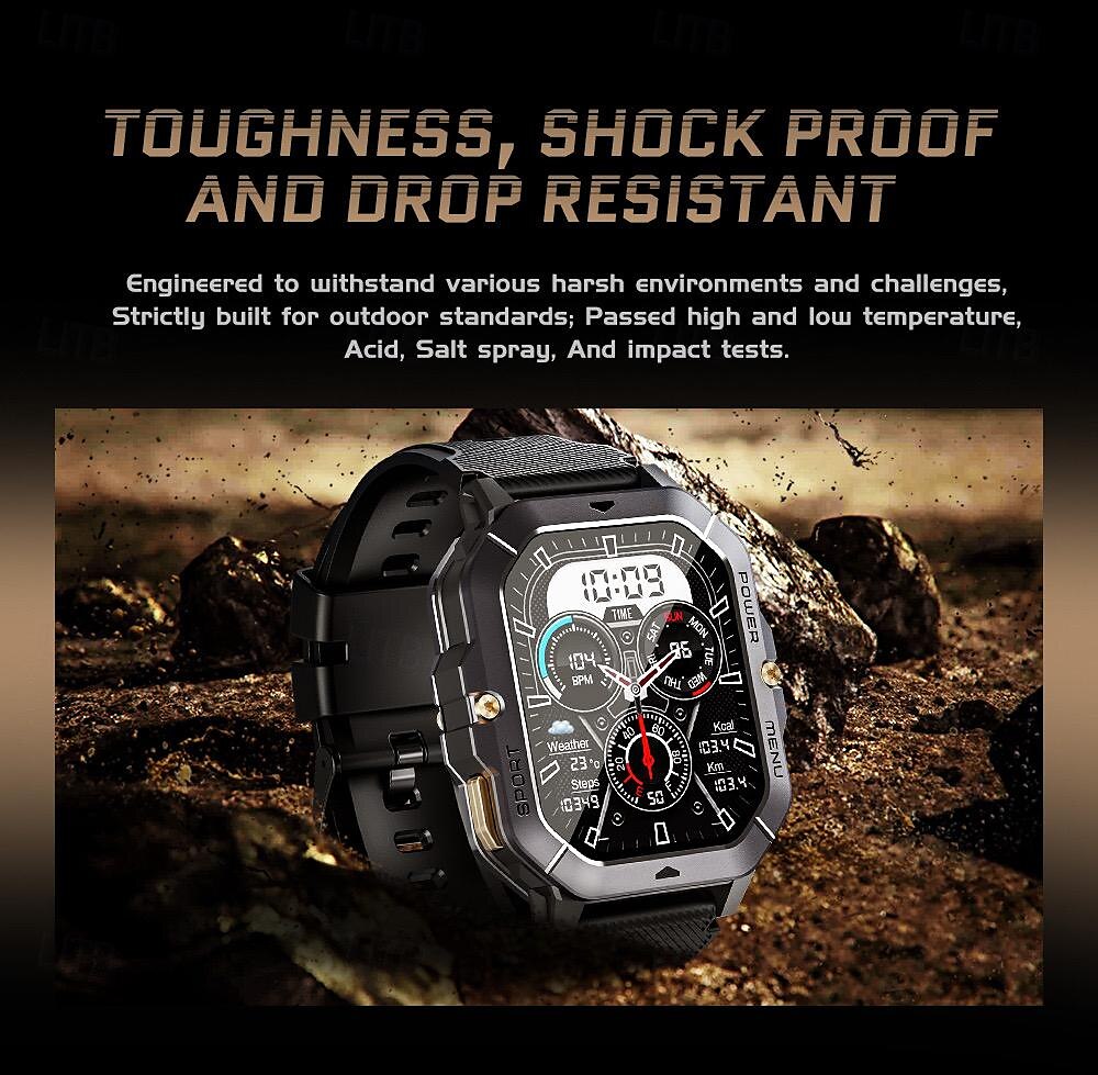 696 C28 Smart Watch 2.02 inch Smart Band Fitness Bracelet Bluetooth Pedometer Call Reminder Sleep Tracker Compatible with Android iOS Men Hands-Free Calls Message Reminder IP 67 42mm Watch Case 2025 - $52.99 –P4