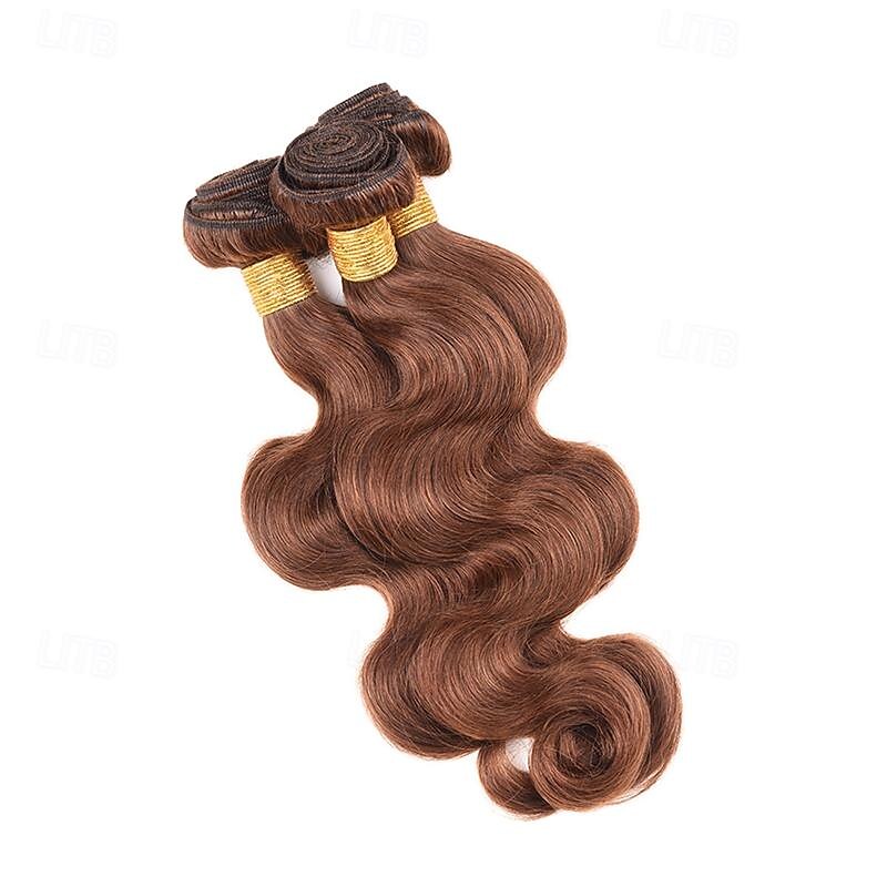 10-24 tuuman suklaanruskeat #4 body wave -niput brasilialaisen väriset hiukset nippu hiustenpidennykset hiukset kudotut luonnolliset raa'at hiukset 2025 - $120.99 –P5