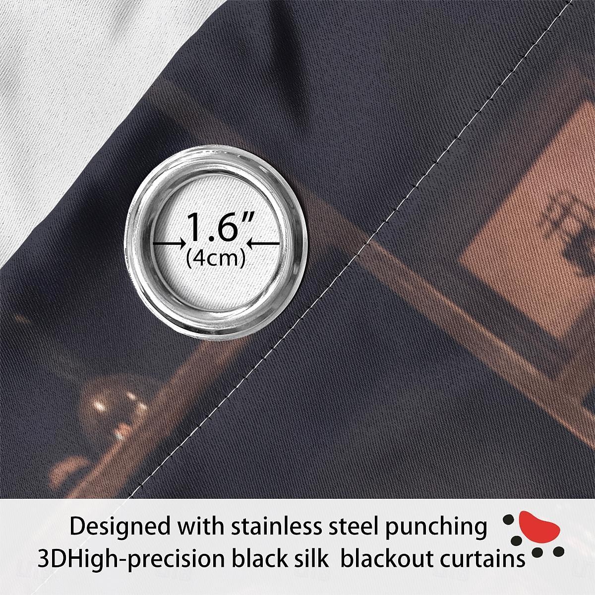 Vintage Bücherregal Verdunkelungsvorhänge Türisolierung Außenbalkon Rest Wohnzimmer Wohndekoration 2-teiliges Set mit 3D-Digitaldruck perforiert 2026 - $41.99 –P19