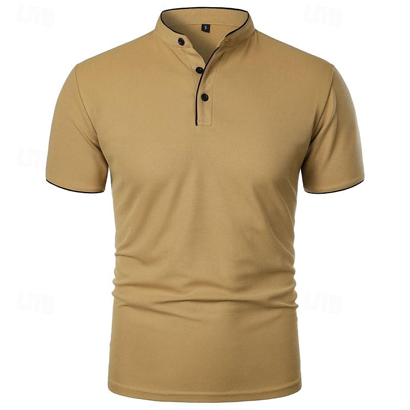 Homme Chemise de golf Polos de Golf Travail Occasionnel Col montant Manche Courte Basique Moderne Bloc de Couleur Patchwork Boutons Printemps & Été Coupe régulière Vin Noir Blanche Rose bleu marine de 2026 ? $7.99 –P9