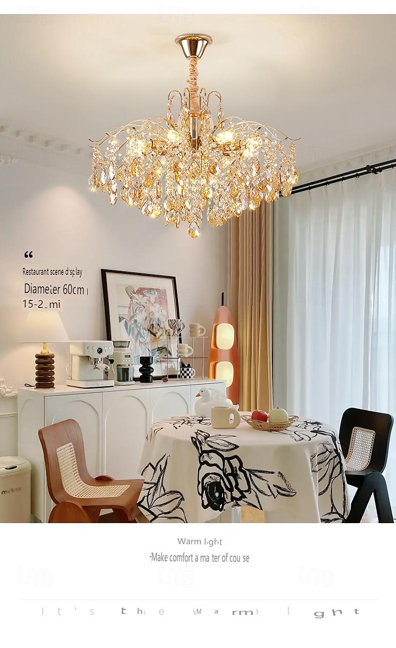 lampadario a led 42/50/60/80/100 cm 5/8/10/12/15 lampadina non inclusa finitura elettrolitica cristallo metallo stile moderno contemporaneo camera da letto sala da pranzo mini sospensione 110-240 v del 2026 a $208.79 –P8