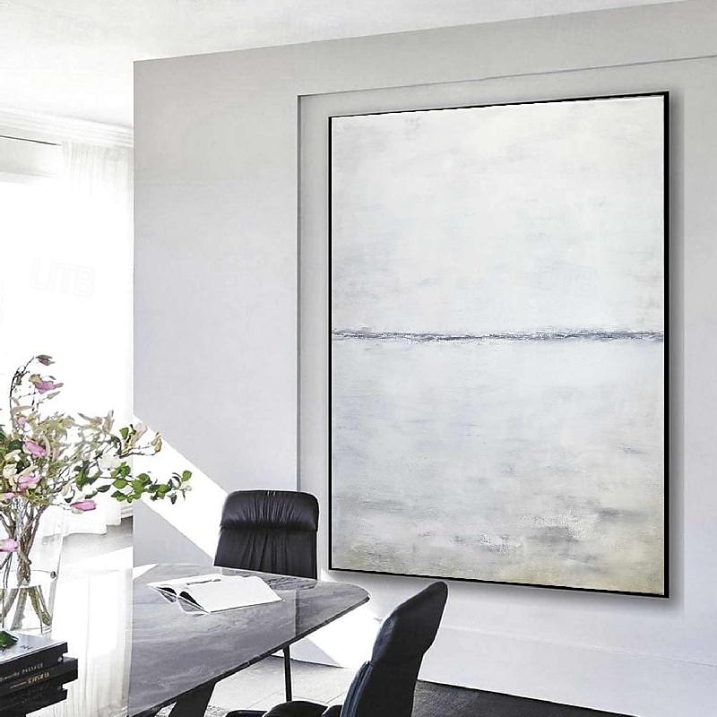 abstraktes Gemälde, handgemalt, extragroßes Wandkunstgemälde, handgemachtes graues Landschaftsgemälde auf Leinwand, große Wandkunst, abstraktes modernes Gemälde für Schlafzimmer, Wohnzimmergemälde 2025 - $125.99 –P4