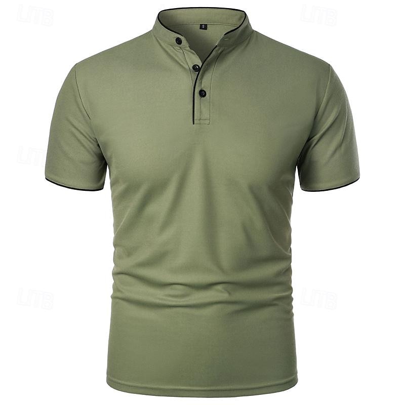 Homme Chemise de golf Polos de Golf Travail Occasionnel Col montant Manche Courte Basique Moderne Bloc de Couleur Patchwork Boutons Printemps & Été Coupe régulière Vin Noir Blanche Rose bleu marine de 2026 ? $7.99 –P7