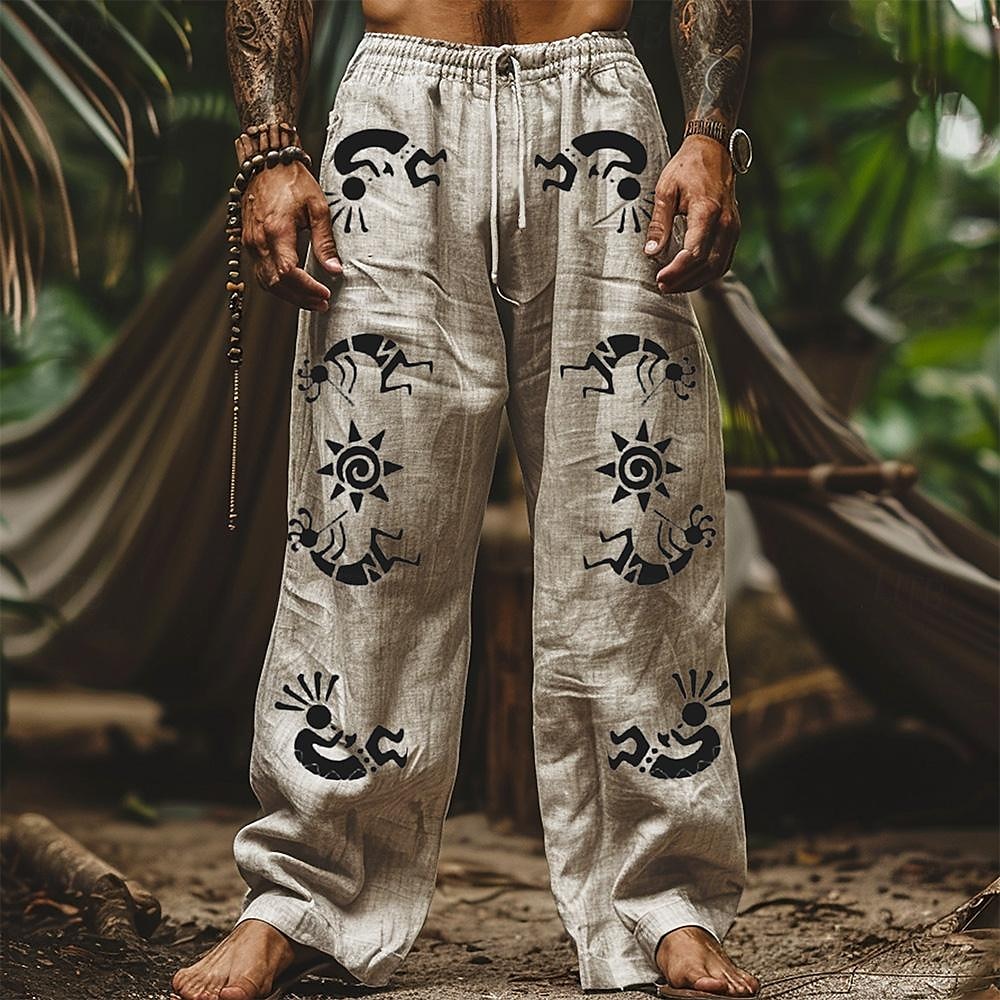 Homens Calça casual Imprimir Férias Bege Sem Elasticidade de 2025 por $25.99 –P1