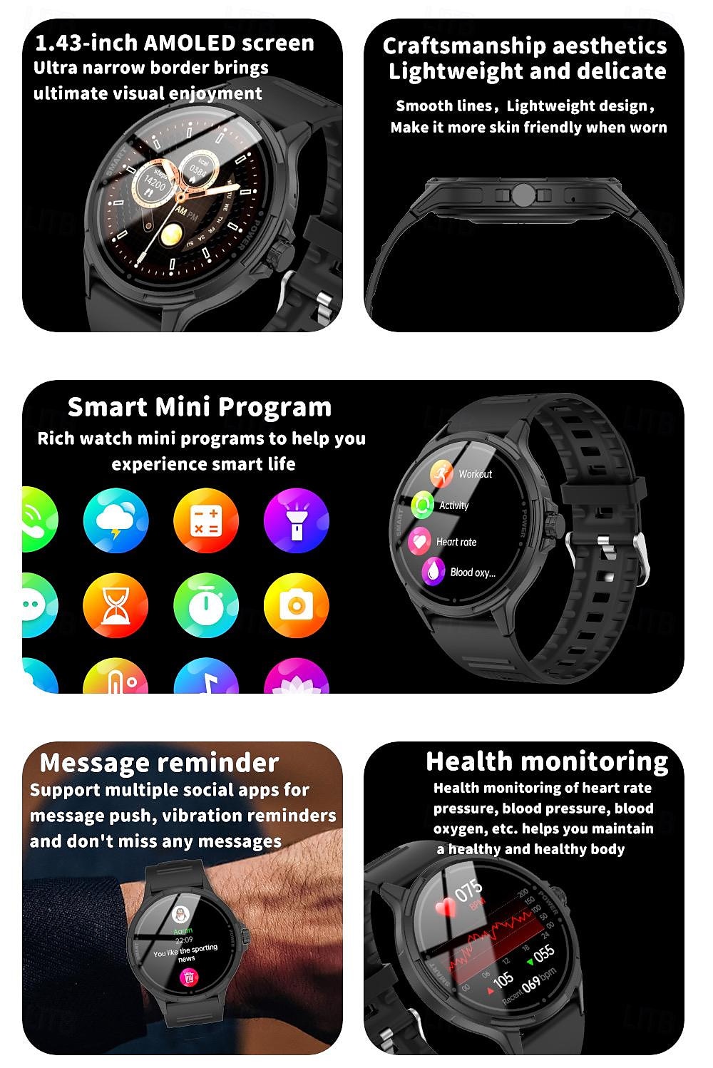 696 Y25 Εξυπνο ρολόι 1.9 inch Έξυπνο ρολόι Bluetooth ΗΚΓ + PPG Βηματόμετρο Υπενθύμιση Κλήσης Συμβατό με Android iOS Γυναικεία Άντρες Κλήσεις Hands-Free Υπενθύμιση Μηνύματος IP 67 Θήκη ρολογιού 48mm 2025 - $44.99 –P2