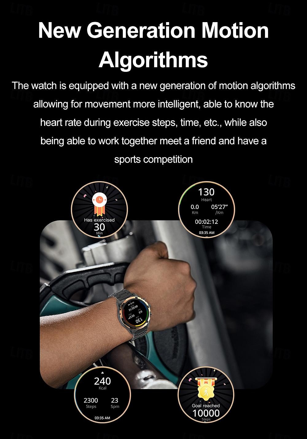 696 HK98 Smartwatch Fitness Tracker EKG PPG Bluetooth-Anruf Erinnerung Android iOS IP67 48mm 1.43" 2025 - $63.99 –P12